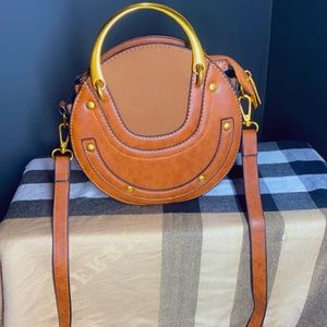 Carmel Leather Crossbody Bag (with top handles)